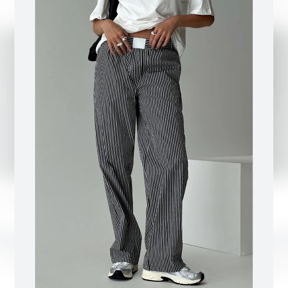 LIONESS Women's Cobain Stripe Cotton Blend Pants - Picture 1 of 7
